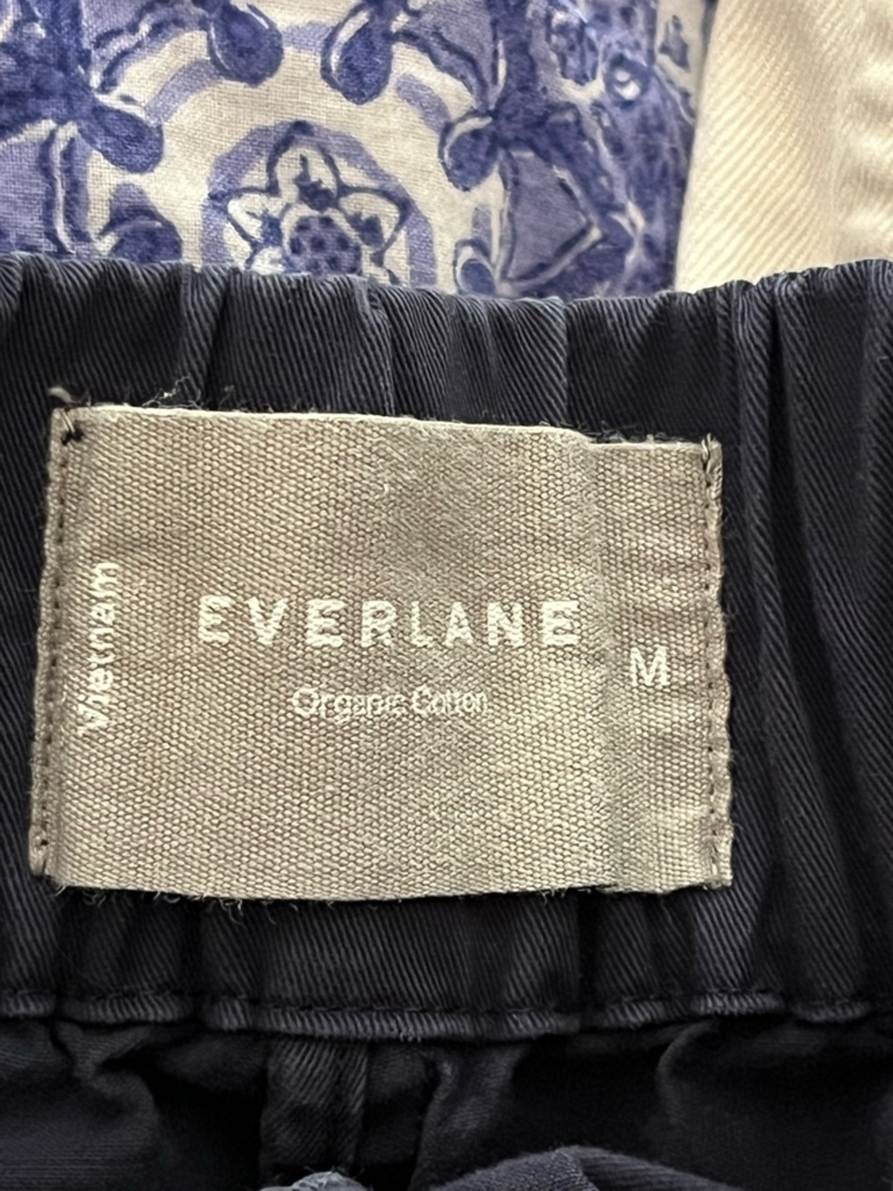 Everlane Organic Cotton Navy Blue Pull-On Relaxed Fit Pants M - Picture 8 of 9